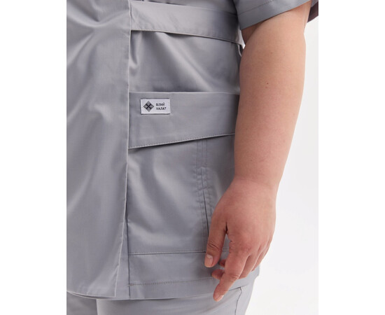 Изображение 5 Медицинский костюм женский Киото серый +SIZE р. 58, "БЕЛЫЙ ХАЛАТ" 571-328-679, Размер: 58, Цвет: серый