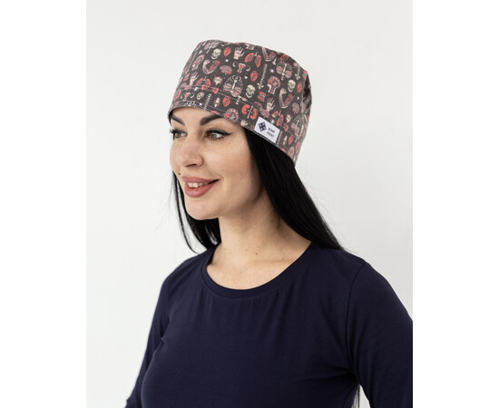 Зображення 2 Медична шапочка з принтом Anatomy, "БІЛИЙ ХАЛАТ" 169-417-957, Цвет: anatomy