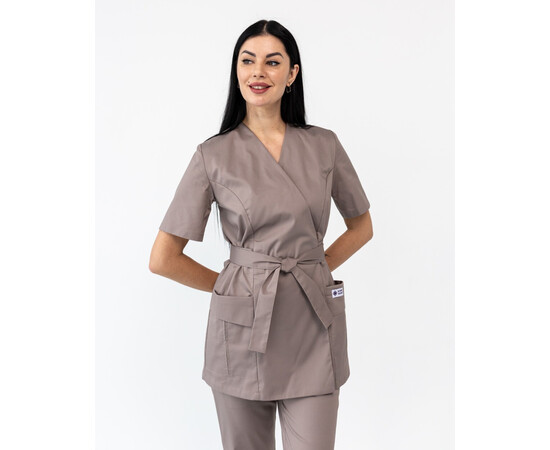 Изображение 3 Медицинский костюм женский Киото мокко р. 54, "БЕЛЫЙ ХАЛАТ" 519-421-679, Размер: 54, Цвет: мокко