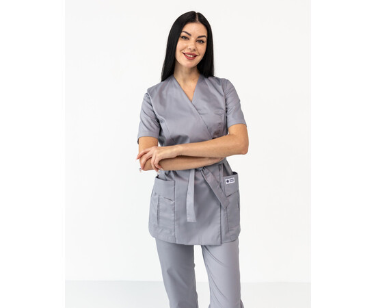 Зображення 3 Медичний костюм жіночий Кіото сірий р. 44, "БІЛИЙ ХАЛАТ" 519-328-679, Розмір: 44, Цвет: сірий