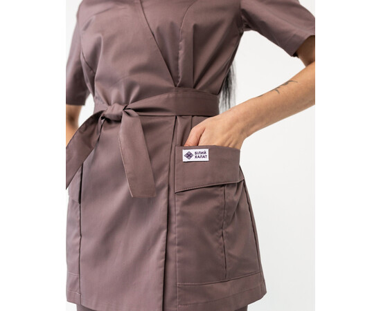 Изображение 5 Медицинский костюм женский Киото какао р. 54, "БЕЛЫЙ ХАЛАТ" 519-521-679, Размер: 54, Цвет: какао