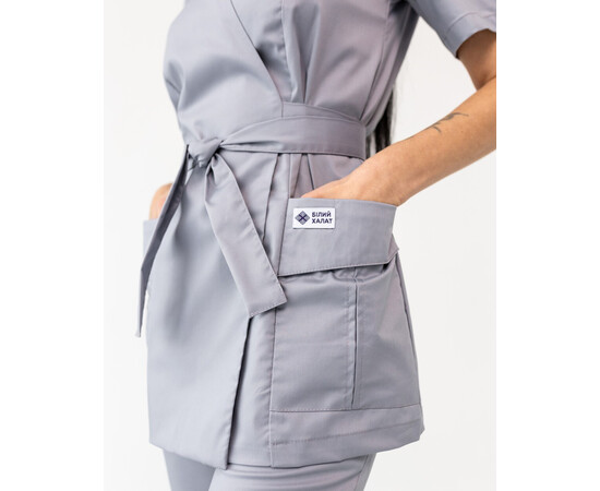 Зображення 6 Медичний костюм жіночий Кіото сірий р. 50, "БІЛИЙ ХАЛАТ" 519-328-679, Розмір: 50, Цвет: сірий