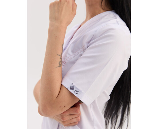 Зображення 3 Медичний костюм жіночий Остін білий peach р. 44, "БІЛИЙ ХАЛАТ" 583-324-679, Розмір: 44, Цвет: белый персиковый