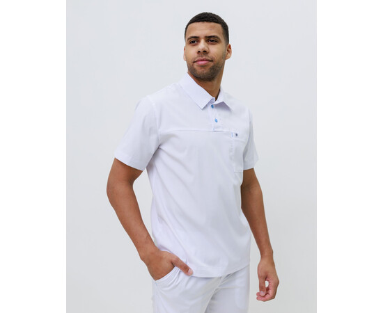 Зображення 2 Медичний костюм чоловічий Теннессі білий р. 50, "БІЛИЙ ХАЛАТ" 550-324-677, Розмір: 50, Цвет: білий