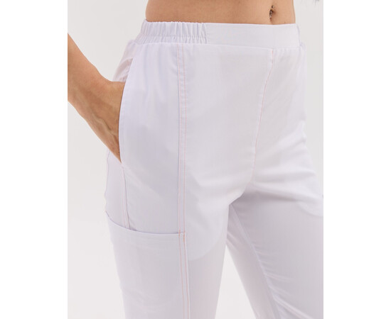 Изображение 7 Медицинский костюм женский Остин белый peach р. 50, "БЕЛЫЙ ХАЛАТ" 583-324-679, Размер: 50, Цвет: белый персиковый