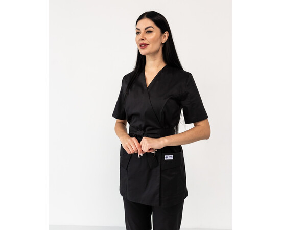 Изображение 3 Медицинский костюм женский Киото черный р. 40, "БЕЛЫЙ ХАЛАТ" 519-321-679, Размер: 40, Цвет: черный