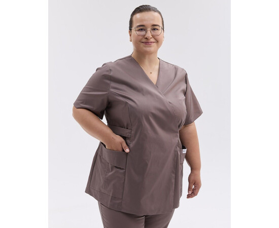 Зображення 4 Медичний костюм жіночий Кіото какао +SIZE р. 64, "БІЛИЙ ХАЛАТ" 571-521-679, Розмір: 64, Цвет: какао