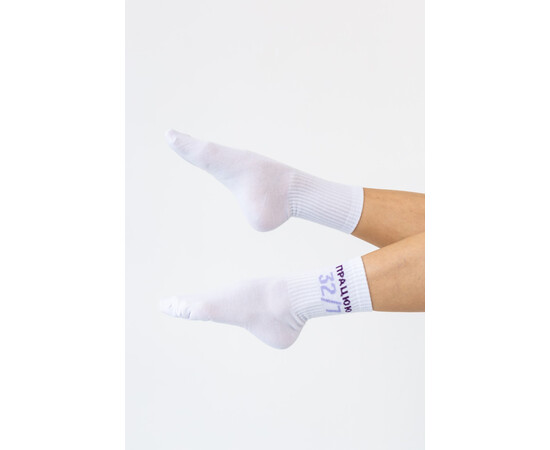 Зображення 2 Медичні шкарпетки унісекс з принтом Працюю 32/7 р. 41-44, "БІЛИЙ ХАЛАТ" 143-324-952, Розмір: 41-44, Цвет: работаю 32/7