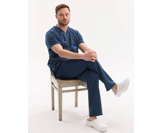 Изображение 9 Медицинский хирургический костюм мужской Портленд синий р. 54, "БЕЛЫЙ ХАЛАТ" 569-322-966, Размер: 54, Цвет: синий