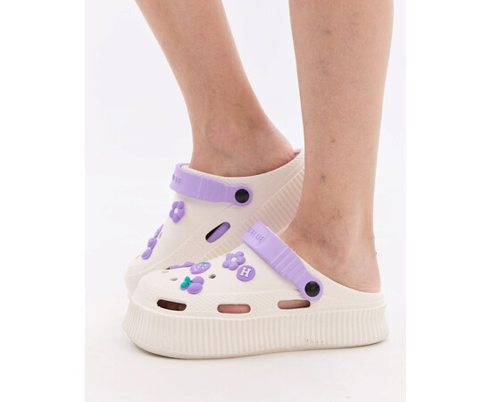 Зображення 2 Медичні жіночі сабо на платформі Eva біло-лавандові р. 38, "БІЛИЙ ХАЛАТ" 493-335-864, Розмір: 38, Цвет: бело-лавандовый