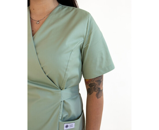 Изображение 3 Медицинская рубашка женская Киото фисташковая +SIZE р. 58, "БЕЛЫЙ ХАЛАТ" 574-396-679, Размер: 58, Цвет: фисташковый