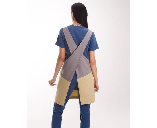 Зображення 7 Професійний водовідштовхуючий фартух Трієст сіро-бежевий, "БІЛИЙ ХАЛАТ" 173-497-909, Цвет: сіро-бежевий