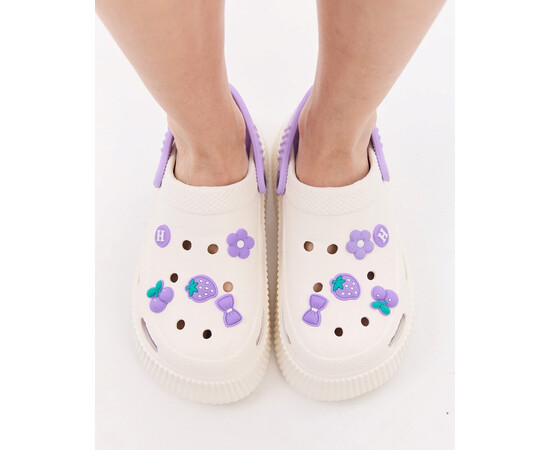 Зображення 3 Медичні жіночі сабо на платформі Eva біло-лавандові р. 38, "БІЛИЙ ХАЛАТ" 493-335-864, Розмір: 38, Цвет: бело-лавандовый