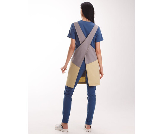 Зображення 2 Професійний водовідштовхуючий фартух Трієст сіро-бежевий, "БІЛИЙ ХАЛАТ" 173-497-909, Цвет: сіро-бежевий