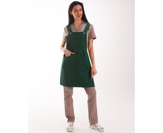 Изображение 3 Профессиональный водоотталкивающий фартук Триест зеленый, "БЕЛЫЙ ХАЛАТ" 173-350-910, Цвет: зеленый