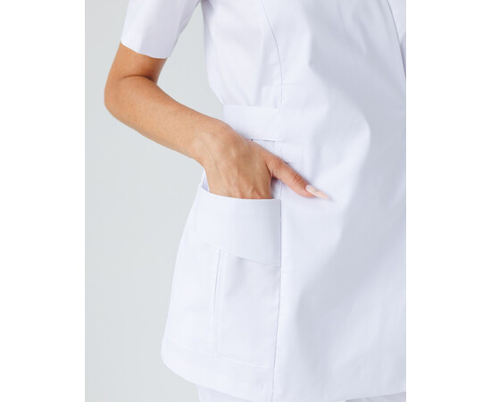 Изображение 4 Медицинская рубашка женская Киото белая р. 40, "БЕЛЫЙ ХАЛАТ" 573-324-679, Размер: 40, Цвет: белый