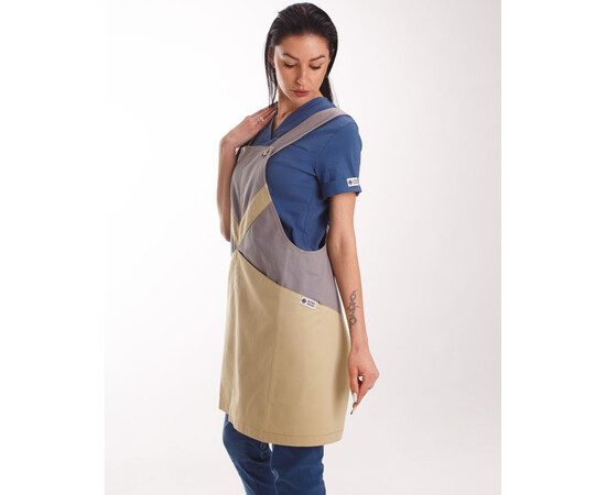 Зображення 3 Професійний водовідштовхуючий фартух Трієст сіро-бежевий, "БІЛИЙ ХАЛАТ" 173-497-909, Цвет: сіро-бежевий