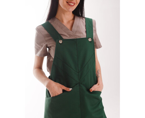 Изображение 6 Профессиональный водоотталкивающий фартук Триест зеленый, "БЕЛЫЙ ХАЛАТ" 173-350-910, Цвет: зеленый