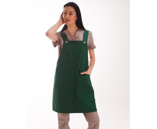 Изображение 4 Профессиональный водоотталкивающий фартук Триест зеленый, "БЕЛЫЙ ХАЛАТ" 173-350-910, Цвет: зеленый