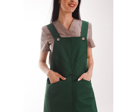 Изображение 5 Профессиональный водоотталкивающий фартук Триест зеленый, "БЕЛЫЙ ХАЛАТ" 173-350-910, Цвет: зеленый