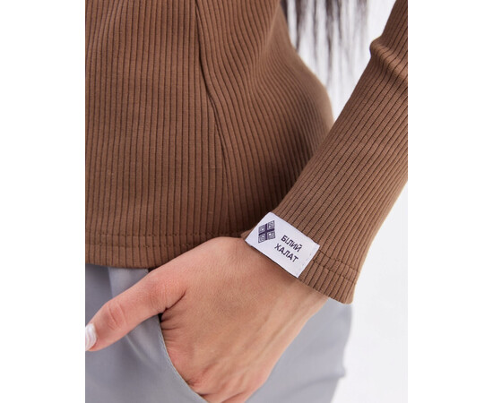 Зображення 4 Медичний лонгслів в рубчик жіночий какао р. L, "БІЛИЙ ХАЛАТ" 392-521-901, Розмір: L, Цвет: какао