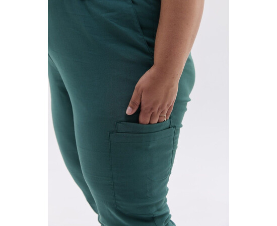 Зображення 5 Медичні штани жіночі джогери стрейч зелені +SIZE р. 58, "БІЛИЙ ХАЛАТ" 503-350-730, Розмір: 58, Цвет: зелений