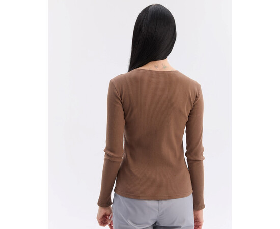Зображення 3 Медичний лонгслів в рубчик жіночий какао р. L, "БІЛИЙ ХАЛАТ" 392-521-901, Розмір: L, Цвет: какао