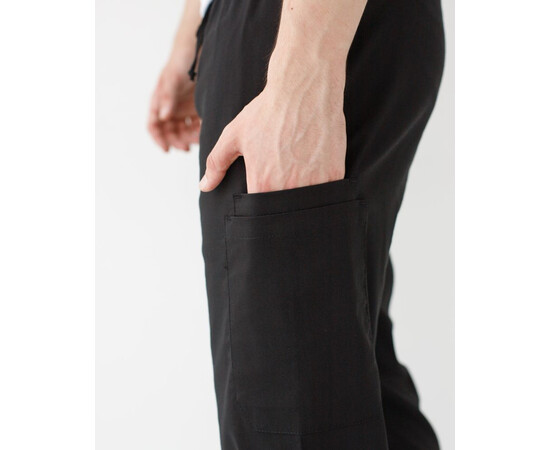 Изображение 6 Медицинские брюки мужские джоггеры стрейч черные р. 46, "БЕЛЫЙ ХАЛАТ" 504-321-730, Размер: 46, Цвет: черный