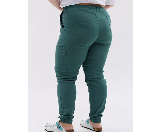 Зображення 3 Медичні штани жіночі джогери стрейч зелені +SIZE р. 60, "БІЛИЙ ХАЛАТ" 503-350-730, Розмір: 60, Цвет: зелений