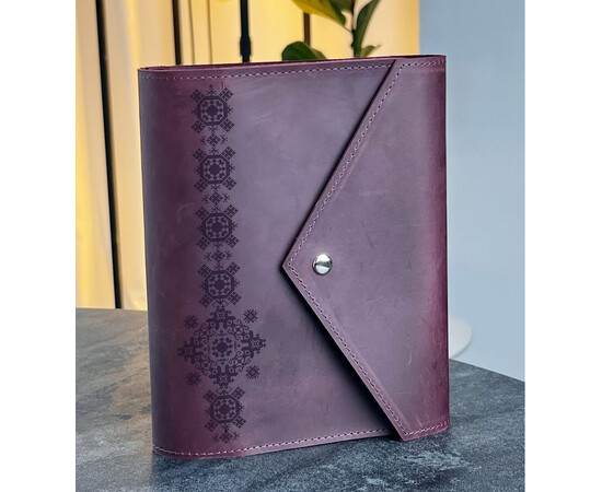 Изображение 2 Кожаный блокнот Professional Journals «Вышиванка» (модель Калифорния), Цвет: Olive