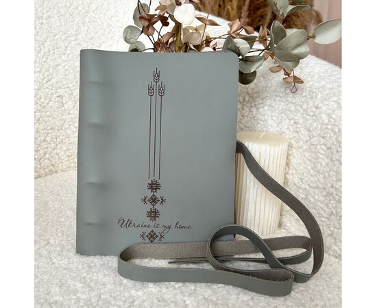 Изображение 2 Кожаный блокнот Professional Journals "Ukraine is my home" (модель Аляска), оливковый, Цвет: Olive