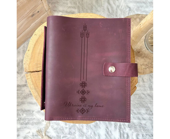 Изображение 2 Кожаный блокнот Professional Journals "Ukraine is my home" (модель Лондон), коньяк, Цвет: cognac