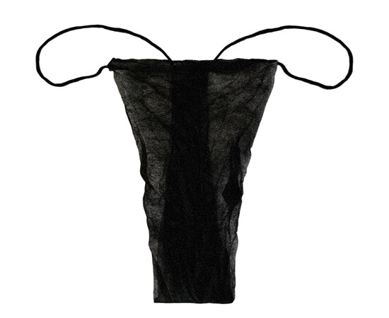 Зображення 2 Трусики-стрінги зі спанбонду жіночі Panni Mlada чорний, 50 шт