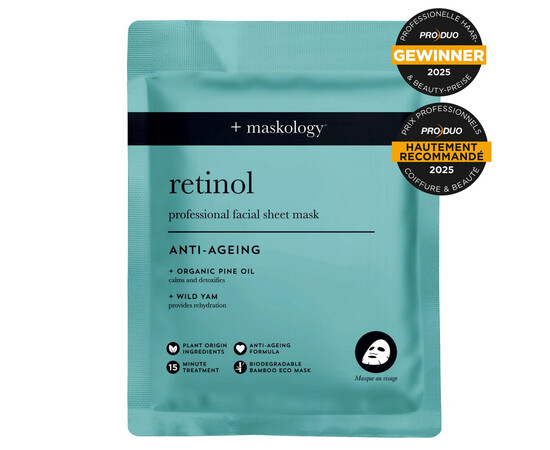 Изображение 2 Тканевая маска для лица антивозрастная Hive+maskology Retinol, 22 мл