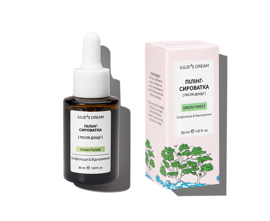Зображення 3 Пілінг-сироватка для обличчя Julie`s Dream Green Forest відлущує ороговілі клітини та зменшує висипання, 30 мл