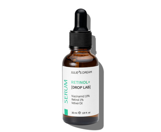 Зображення 2 Сироватка для обличчя Julie`s Dream Retinol+ інтенсивний засіб проти зморшок, нерівного рельєфу та недосконалостей шкіри, 30 мл