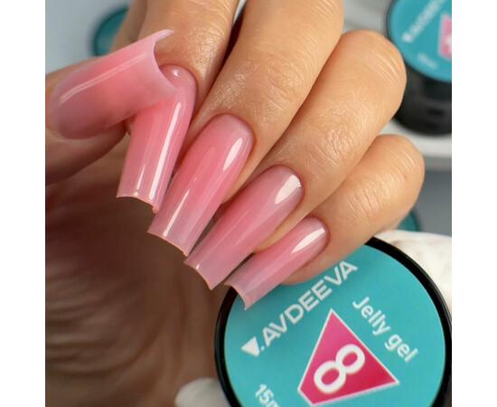 Изображение 2 Моделирующий гель желе для ногтей V.Avdeeva Jelly Gel 8 насыщенно-розовый, 15 мл, Объем (мл, г): 15, Цвет: 08