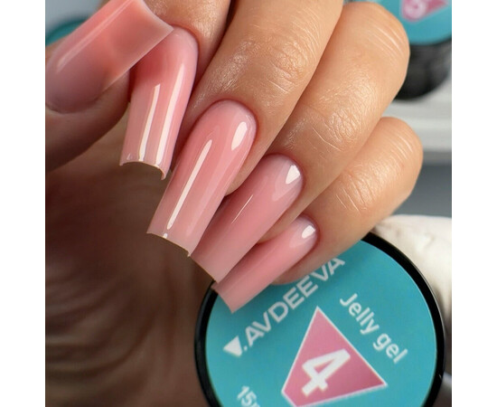 Зображення 2 Моделюючий гель желе для нігтів V.Avdeeva Jelly Gel 4 холодний рожево-бежевий, 15 мл, Об'єм (мл, г): 15, Колір: 04