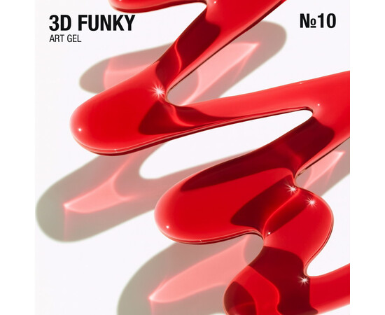 Зображення 2 Гель вітражний для об‘ємних дизайнів Adore 3D Funky Art Gel 10 red червоний, 15 мл, Об'єм (мл, г): 15, Колір: 10