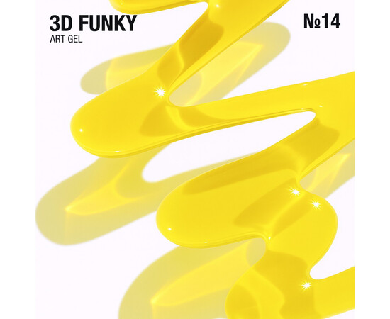 Зображення 2 Гель вітражний для об‘ємних дизайнів Adore 3D Funky Art Gel 14 lemon лимонний, 15 мл, Об'єм (мл, г): 15, Колір: 14