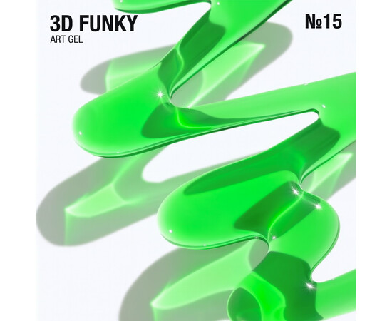 Изображение 2 Гель витражный для объемных дизайнов Adore 3D Funky Art Gel 15 lime лаймовый, 15 мл, Объем (мл, г): 15, Цвет: 15