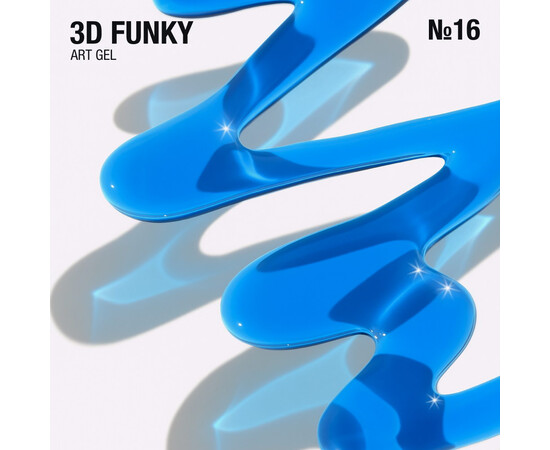Зображення 2 Гель вітражний для об‘ємних дизайнів Adore 3D Funky Art Gel 16 ultramarine синій, 15 мл, Об'єм (мл, г): 15, Колір: 16