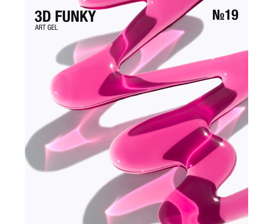 Зображення 2 Гель вітражний для об‘ємних дизайнів Adore 3D Funky Art Gel 19 crimson малиновий, 15 мл, Об'єм (мл, г): 15, Колір: 19