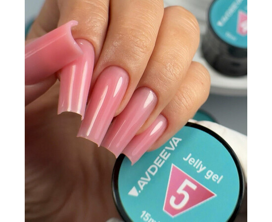 Зображення 2 Моделюючий гель желе для нігтів V.Avdeeva Jelly Gel 5 нюдово-рожевий, 15 мл, Об'єм (мл, г): 15, Колір: 05