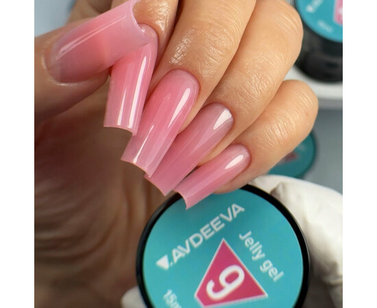 Зображення 2 Моделюючий гель желе для нігтів V.Avdeeva Jelly Gel 9 світлий фіолетово-рожевий, 15 мл, Об'єм (мл, г): 15, Колір: 09