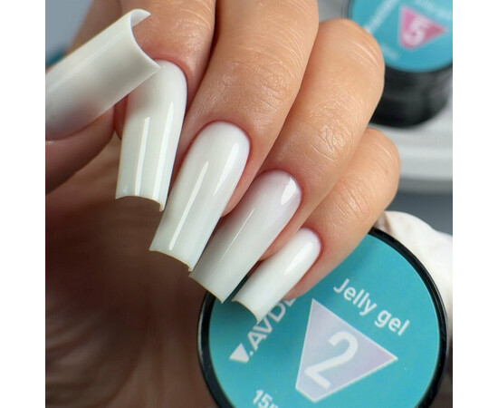 Зображення 2 Моделюючий гель желе для нігтів V.Avdeeva Jelly Gel 2 білий, 15 мл, Об'єм (мл, г): 15, Колір: 02