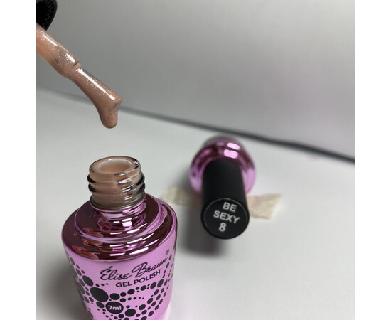 Изображение 2 Гель-лак Elise Braun Be Sexy 08 бежевый с шимером, 10 мл, Объем (мл, г): 10, Цвет: 08