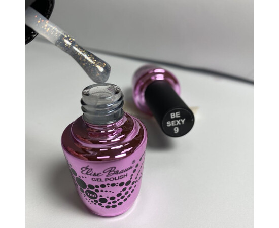 Изображение 2 Гель-лак Elise Braun Be Sexy 09 прозрачный с шимером, 10 мл, Объем (мл, г): 10, Цвет: 09