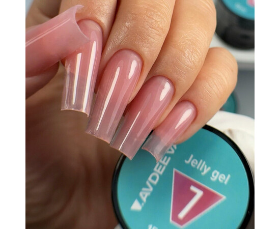 Зображення 2 Моделюючий гель желе для нігтів V.Avdeeva Jelly Gel 7 пудрово-рожевий, 15 мл, Об'єм (мл, г): 15, Колір: 07