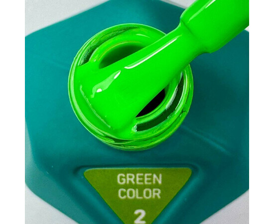 Зображення 2 Гель-лак для нігтів V.Avdeeva Green Color 2 неоново-зелений, 12 мл, Об'єм (мл, г): 12, Колір: 02